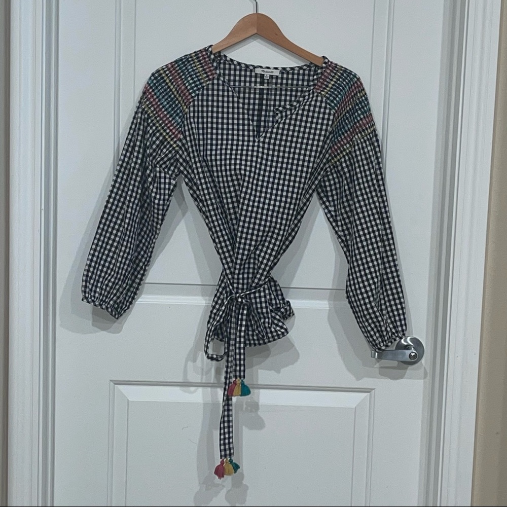Madewell - Smocked Gingham Top - Picture 4 of 9